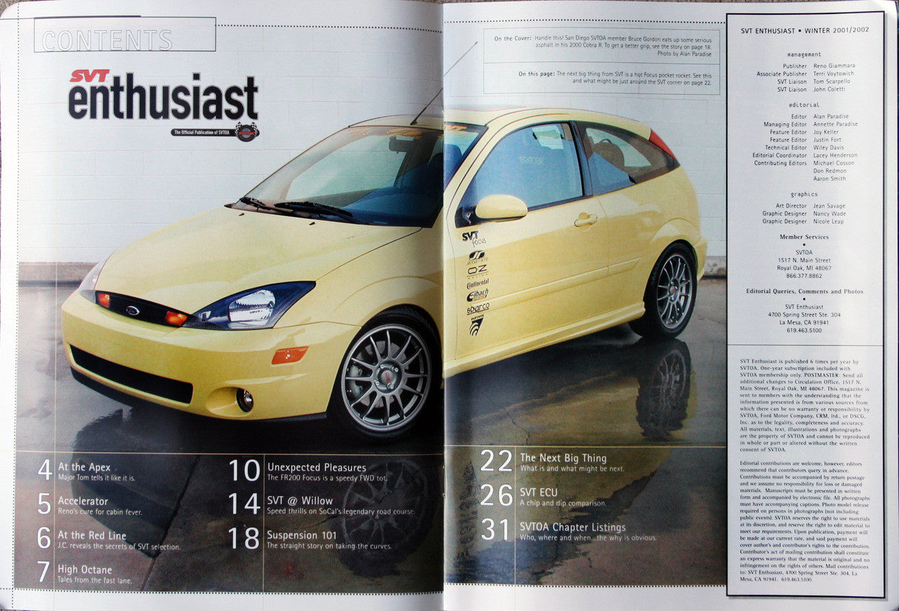 SVT Enthusiast Magazine - Winter 2001