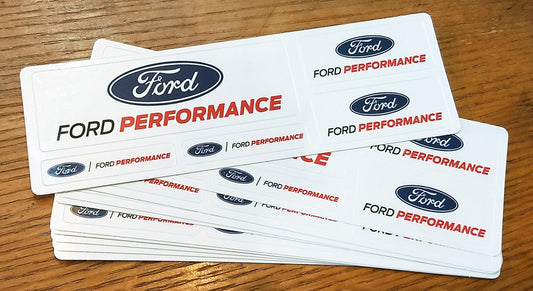 Ford Performance Logo Sticker Sheet - White - Set of 2