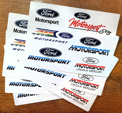 Motorsport Multi-Logo Sticker Sheet - set of 2