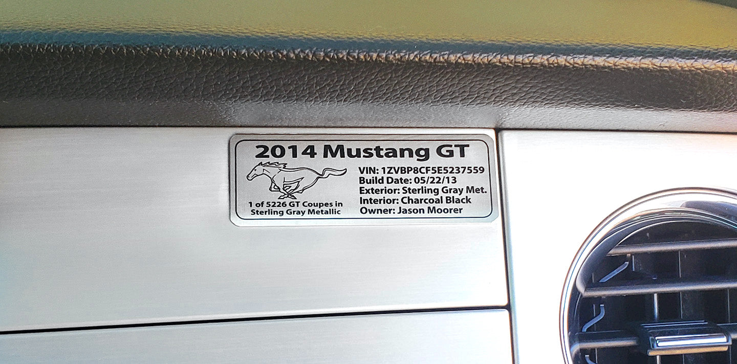 Customized Vehicle Data Plates