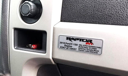 Customized Vehicle Data Plates