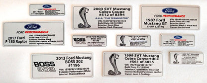 Customized Vehicle Data Plates