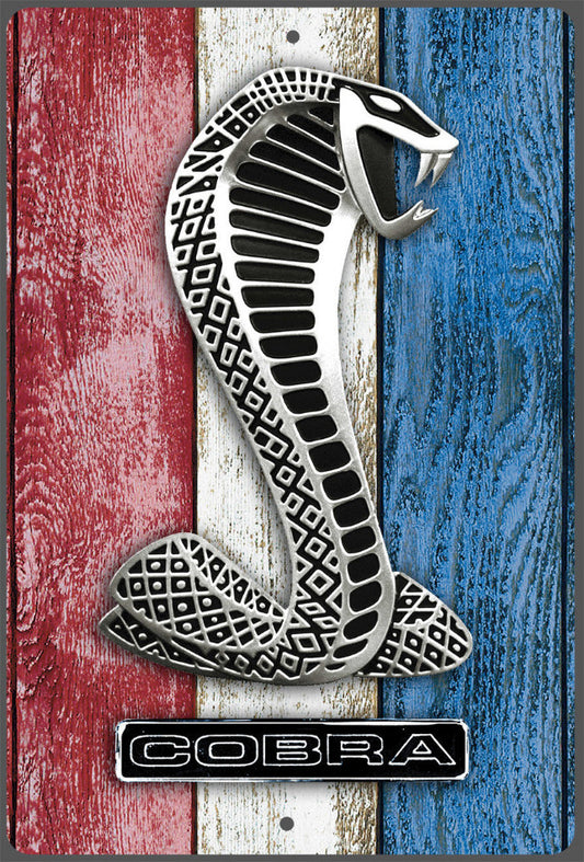 Garage Sign - Cobra - Red White Blue