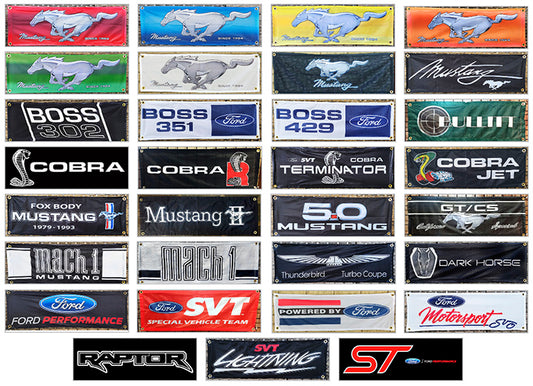 Mustang & Ford Fabric Garage Banners - 36x12"