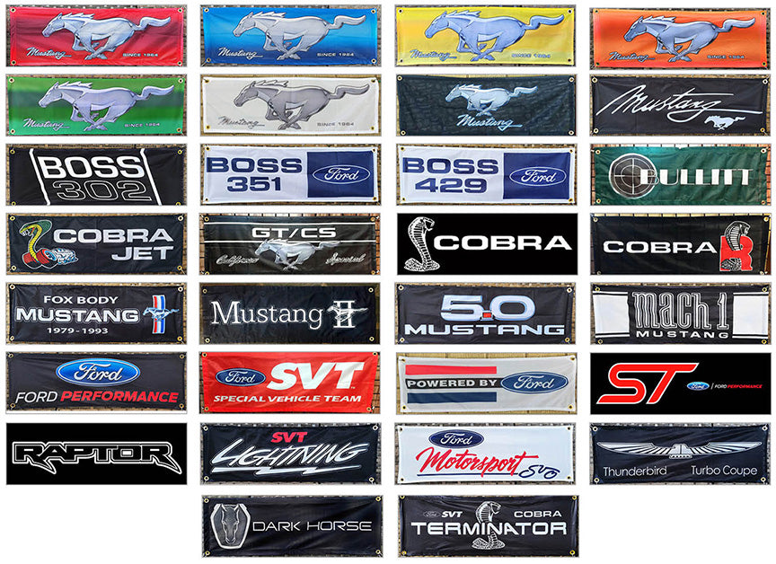 Mustang & Ford Fabric Garage Banners - 36x12"
